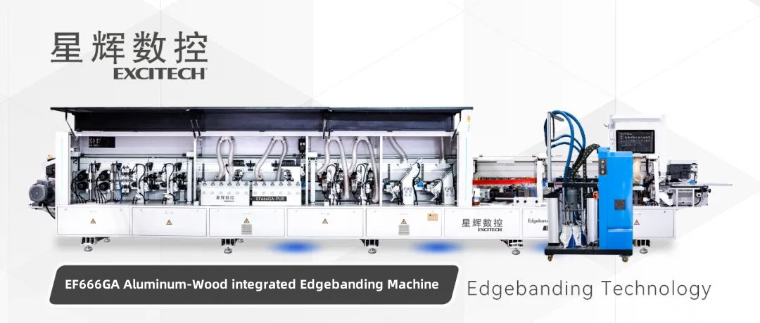 Excitech texnologiyası EF666GA alüminium və taxta birləşdirilmiş kənar bantlama maşını.